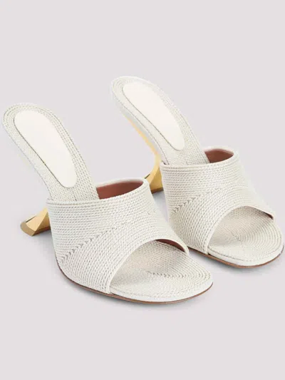 Amina Muaddi Taylor Woven 90 Slipper Sandals