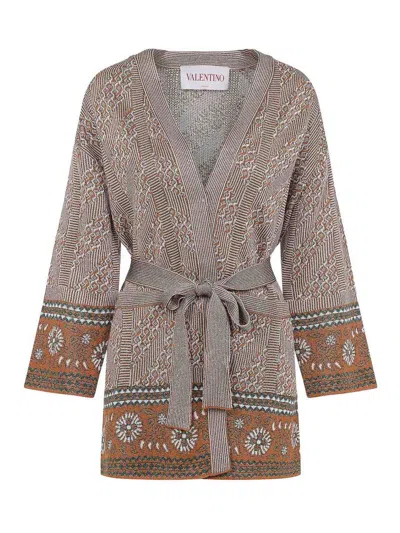 Valentino Viscose Cardigan In Neutral