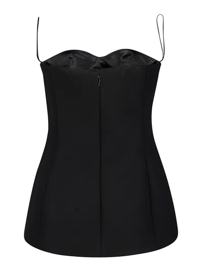 Khaite Sleeveless Top With Glossy Satin Bustier Lining