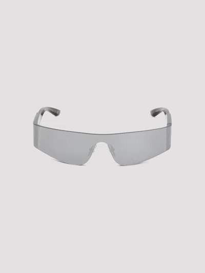 Balenciaga Silver Mono Rectangle Sunglasses In Gray