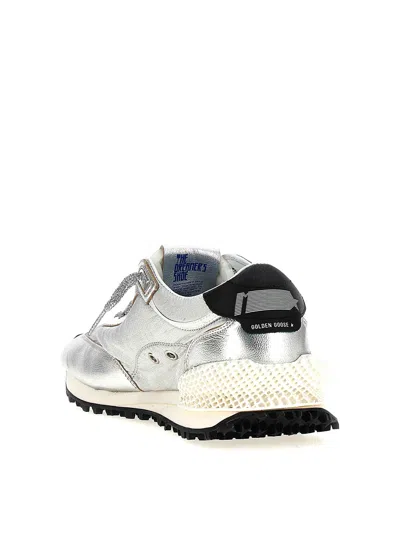 Golden Goose Marathon Nylon Sneakers With Silver Ripstop And Black Star Shoes