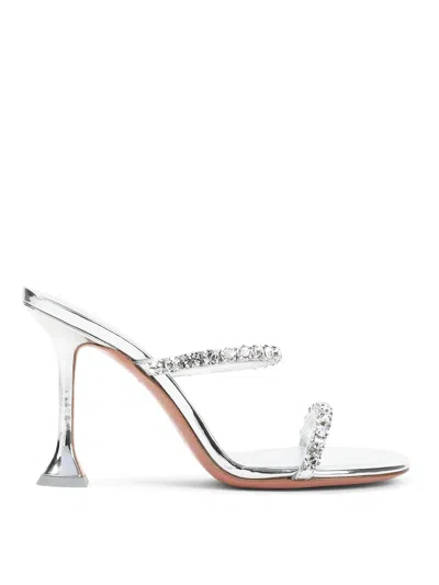 Amina Muaddi Womens Other Gilda Crystal-embellished Leather Heeled Mules