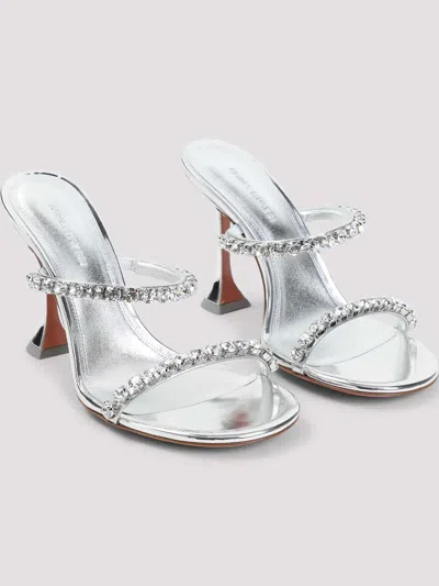 Amina Muaddi Womens Other Gilda Crystal-embellished Leather Heeled Mules
