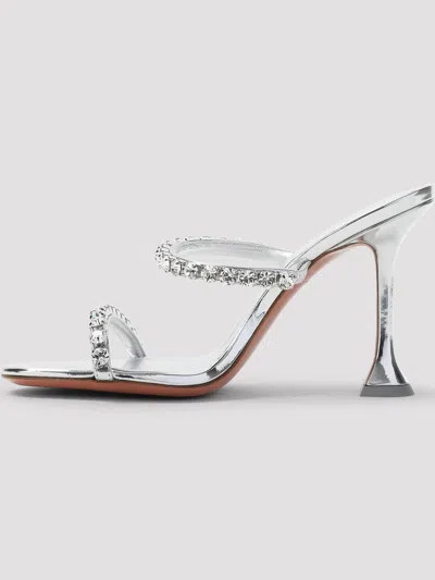Amina Muaddi Womens Other Gilda Crystal-embellished Leather Heeled Mules