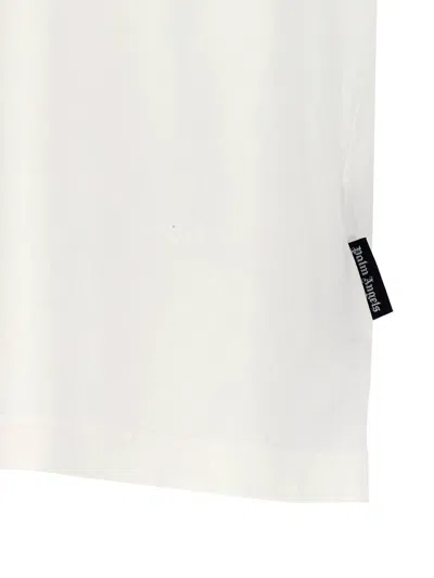 Palm Angels White Short-sleeved T-shirt With Monogram Pa Embroidery In White