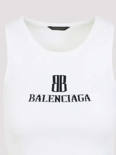 Balenciaga Ribbed Texture Sleeveless Tank Top