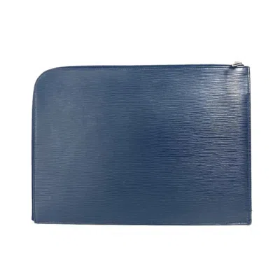 Pre-owned Louis Vuitton Blue Navy Blue Epi Leather Clutch Bag Pochette Pouch ()