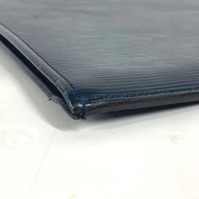 Pre-owned Louis Vuitton Blue Navy Blue Epi Leather Clutch Bag Pochette Pouch ()