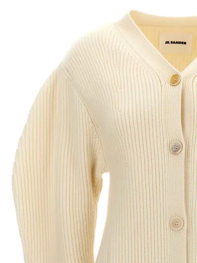 Jil Sander Long Ribbed Wool Cardigan