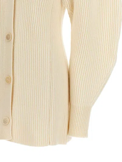 Jil Sander Long Ribbed Wool Cardigan