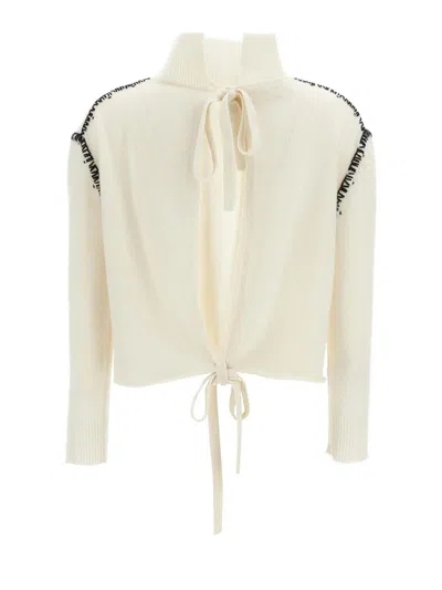 Marni Off-white Wool Cashmere Wrap Sweater