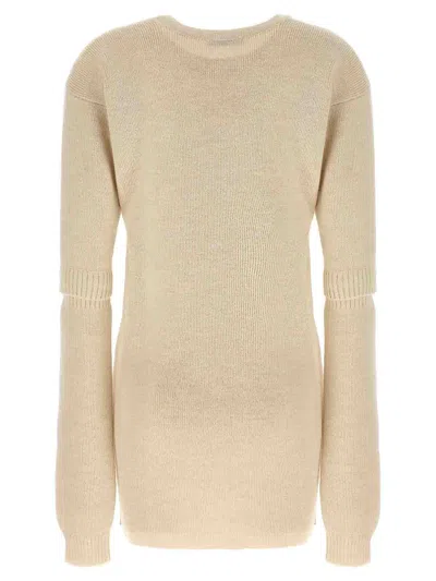 Lemaire Knitted Dress With Removable Sleeves In Neutral