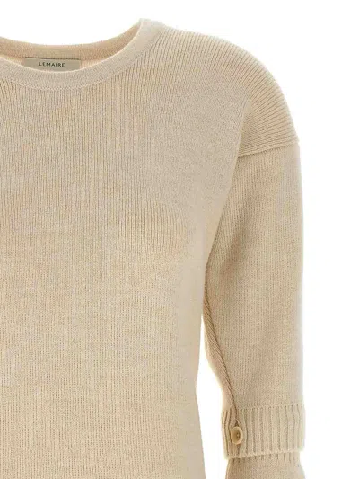 Lemaire Knitted Dress With Removable Sleeves In Neutral