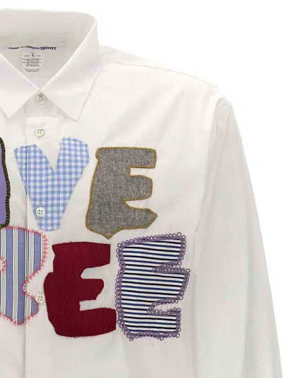 Comme Des Garçons Shirt Live Free Patch Long-sleeved Shirt In Yellow