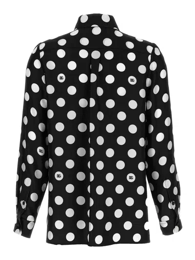 Dolce & Gabbana Polka Dot Pointed Collar Long Sleeve Shirt