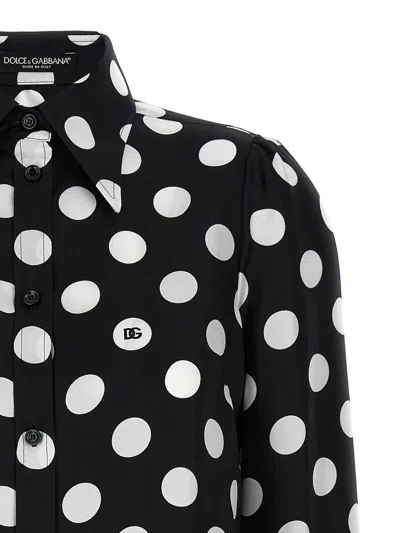 Dolce & Gabbana Polka Dot Pointed Collar Long Sleeve Shirt