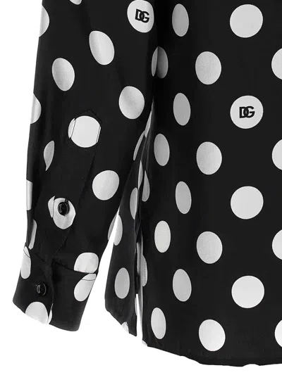 Dolce & Gabbana Polka Dot Pointed Collar Long Sleeve Shirt