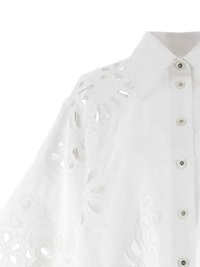 Dolce & Gabbana Cut-out Embroidery Shirt With Scalloped Hem