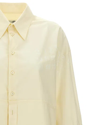 Mm6 Maison Margiela Mm6 By Maison Margiela Cotton Shirt With Front Logo Print In Neutral