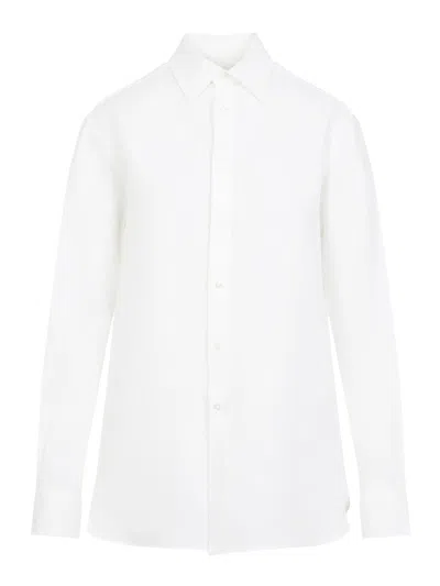 Ralph Lauren Adrien Linen Shirt With Long Sleeves In White