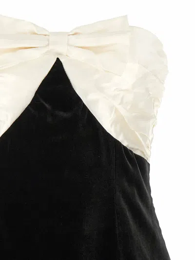 Alessandra Rich Velvet Mini Dress With Bow Accent