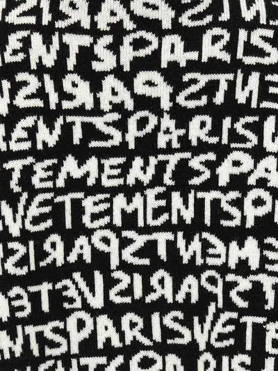 Vetements Paris Monogram Cropped Sweater In Black