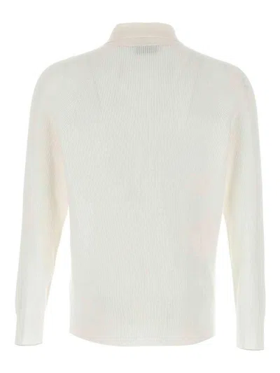 Brunello Cucinelli Ribbed Long Sleeve Polo Shirt