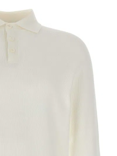 Brunello Cucinelli Ribbed Long Sleeve Polo Shirt