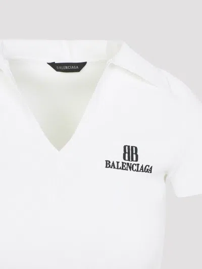 Balenciaga Fitted Viscose Blend T-shirt With Logo Embroidery
