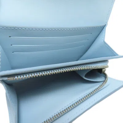 Pre-owned Louis Vuitton Blue White Mahina Leather Wallet (bi-fold) () In Multi