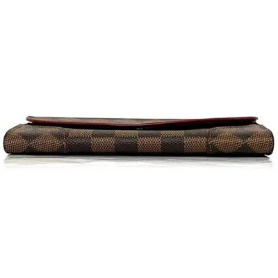 Pre-owned Louis Vuitton Brown Cerise Damier Canvas Red Color Damier Canvas Long Wallet (bi-fold) ()