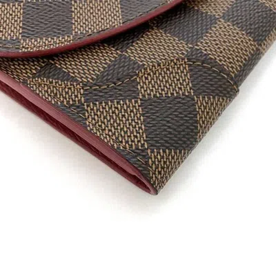 Pre-owned Louis Vuitton Brown Cerise Damier Canvas Red Color Damier Canvas Long Wallet (bi-fold) ()