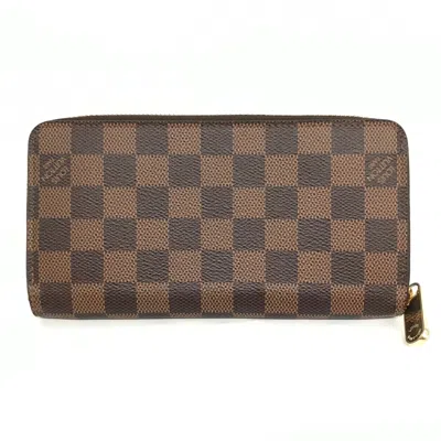 Pre-owned Louis Vuitton Brown Damier Canvas Ebene Damier Canvas Long Wallet (bi-fold) ()