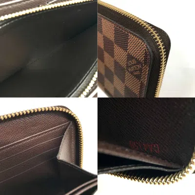 Pre-owned Louis Vuitton Brown Damier Canvas Ebene Damier Canvas Long Wallet (bi-fold) ()