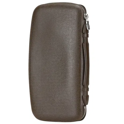 Pre-owned Louis Vuitton Brown Grizzly Leather Long Wallet (bi-fold) ()
