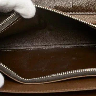 Pre-owned Louis Vuitton Brown Grizzly Leather Long Wallet (bi-fold) ()