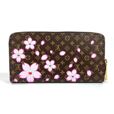 Pre-owned Louis Vuitton Brown Monogram Pink Monogram Long Wallet (bi-fold) ()