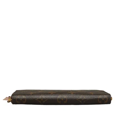 Pre-owned Louis Vuitton Brown Monogram Rose Ballerine Monogram Leather Long Wallet (bi-fold) ()