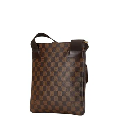 Pre-owned Louis Vuitton Brown Pvc Leather Pochette Shoulder Bag ()