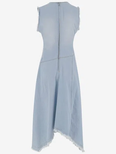 Acne Studios Asymmetric Faded Denim Dress In Blue