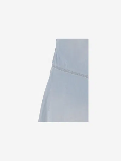 Acne Studios Asymmetric Faded Denim Dress In Blue