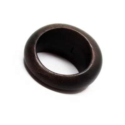 Pre-owned Louis Vuitton Brown Wood Band Ring ()