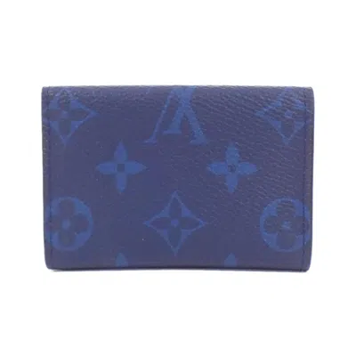Pre-owned Louis Vuitton Cobalt Coated Canvas Leather Wallet (tri-fold) ()