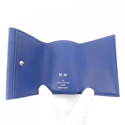 Pre-owned Louis Vuitton Cobalt Coated Canvas Leather Wallet (tri-fold) ()