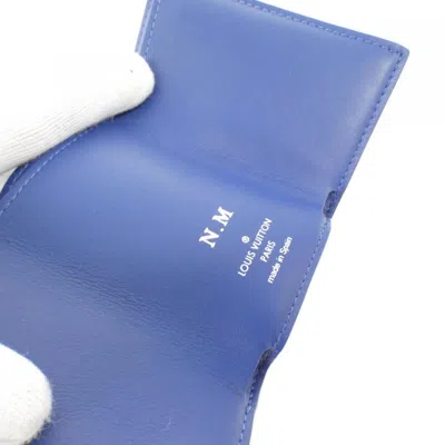 Pre-owned Louis Vuitton Cobalt Coated Canvas Leather Wallet (tri-fold) ()