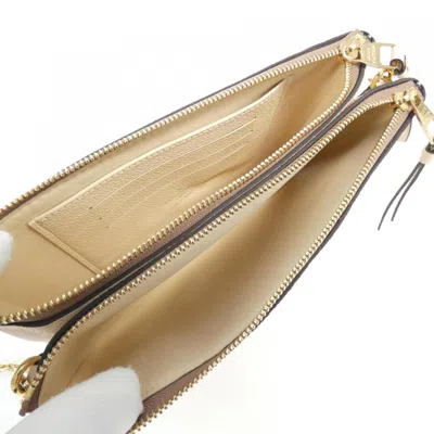 Pre-owned Louis Vuitton Cream Leather Pochette Shoulder Bag ()