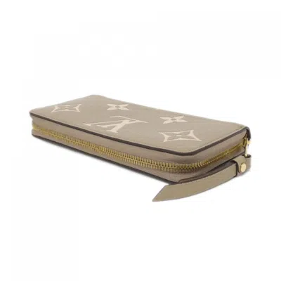 Pre-owned Louis Vuitton Cream Tourterelle Leather Long Wallet (bi-fold) ()