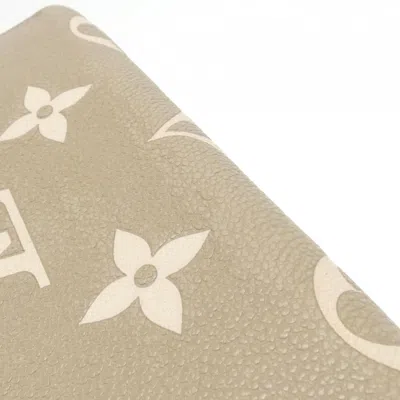 Pre-owned Louis Vuitton Cream Tourterelle Leather Long Wallet (bi-fold) ()
