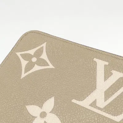 Pre-owned Louis Vuitton Cream Tourterelle Leather Long Wallet (bi-fold) ()