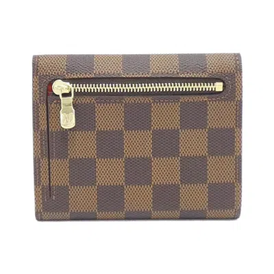 Pre-owned Louis Vuitton Damier Canvas Ebene Coated Canvas Wallet (tri-fold) ()